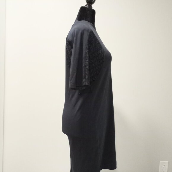 ADIDAS BLACK T-SHIRT DRESS WITH SHEER SHORT SLEEVES WOMEN SIZE S/M - Picture 8 of 8